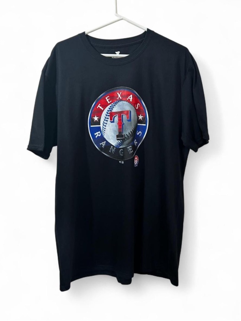Texas Rangers Team Logo Graphic MLB Baseball Short Sleeve Shirt Men's Size XL